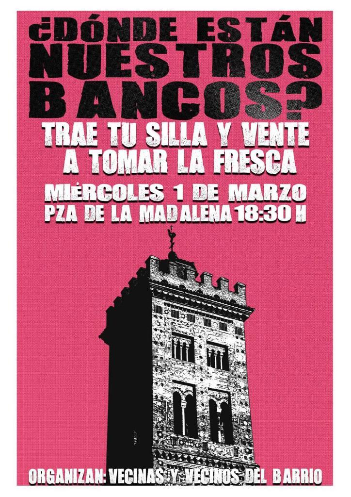 fabrica_lo's tweet photo. Desde la inauguración del pantano, perdón, de la plaza, las quejas de las vecinas han sido recurrentes. El último paso hasta el momento ha consistido en la convocatoria de una concentración para el próximo miércoles, 1 de marzo, en el que se llama a que cada una traiga su silla. https://t.co/HMz4zo8ObX