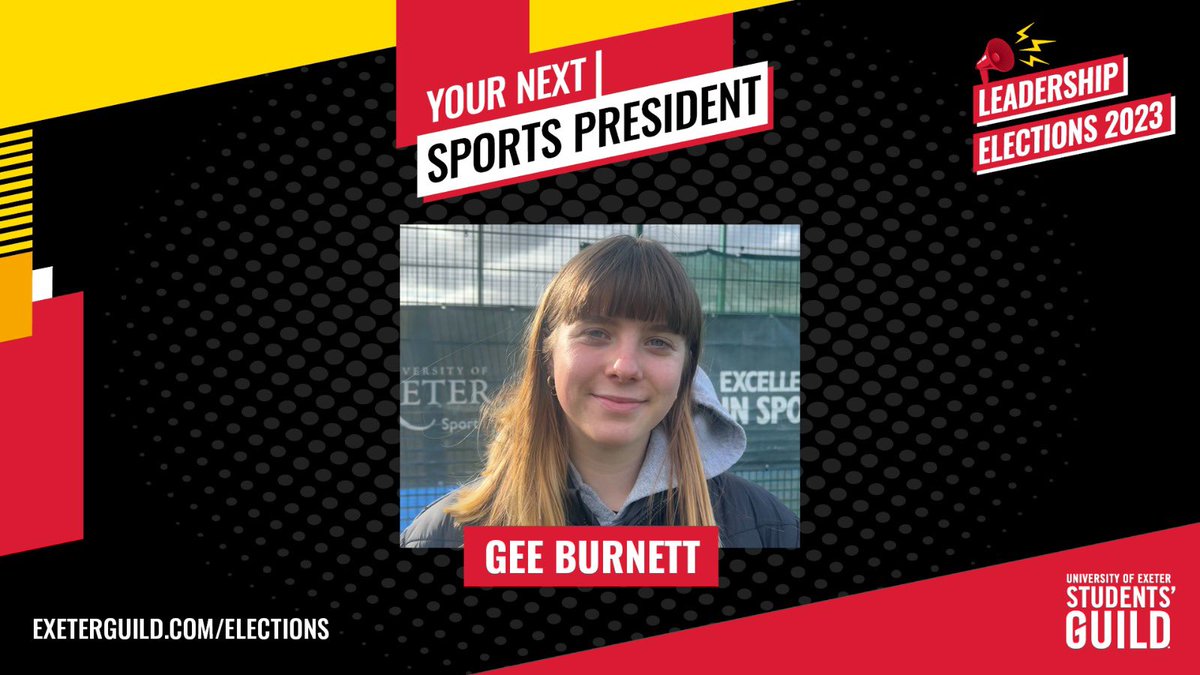 We’re excited to announce that your Sports President for the 2023/24 academic year is…

Gee Burnett 🥳🎉