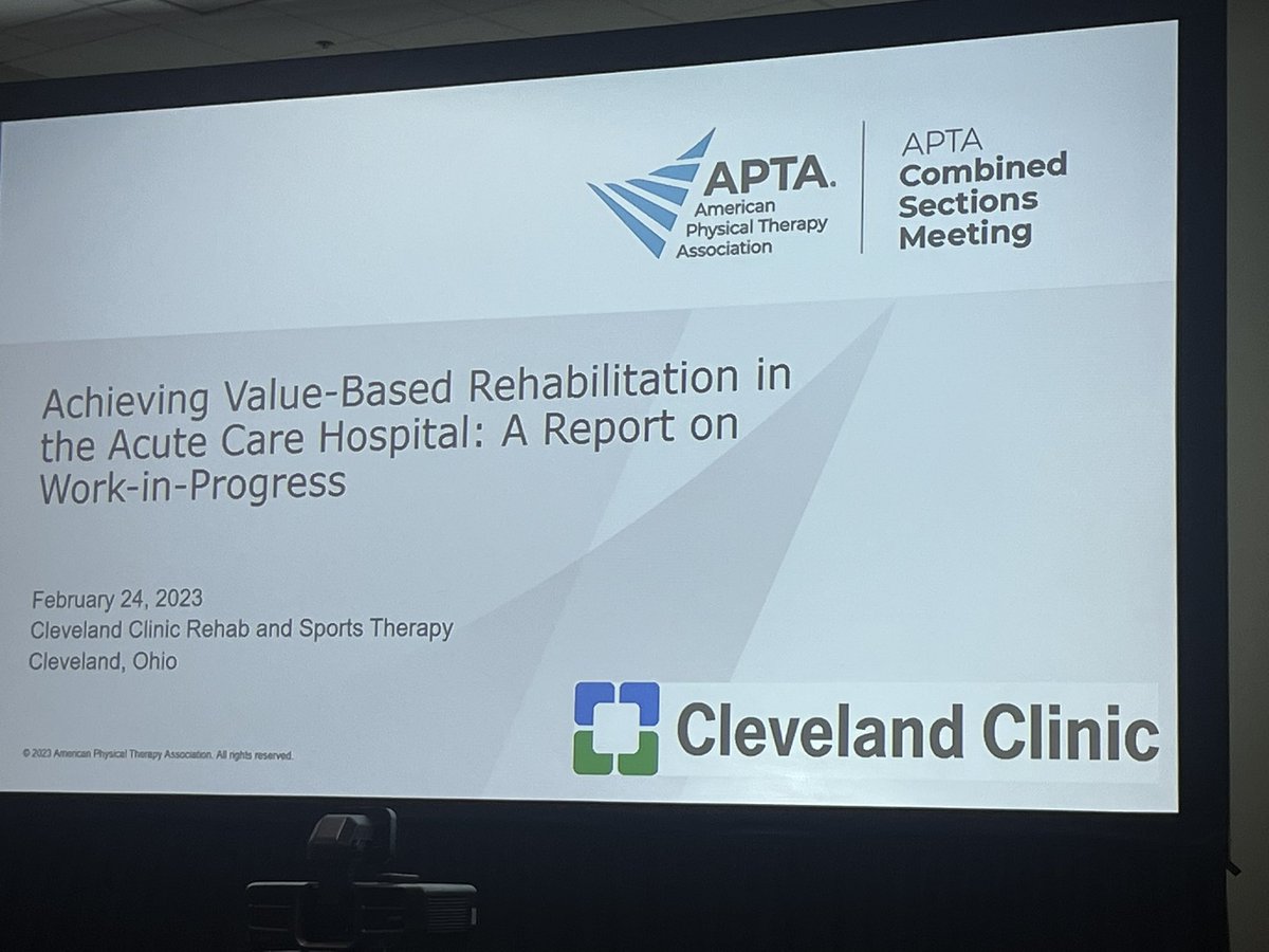 Capturing the value of PT in Acute care and acknowledging the unique contributions of therapists in the hospital setting must move beyond productivity units and billing charges #aptacsm #valuebasedcare #acutept