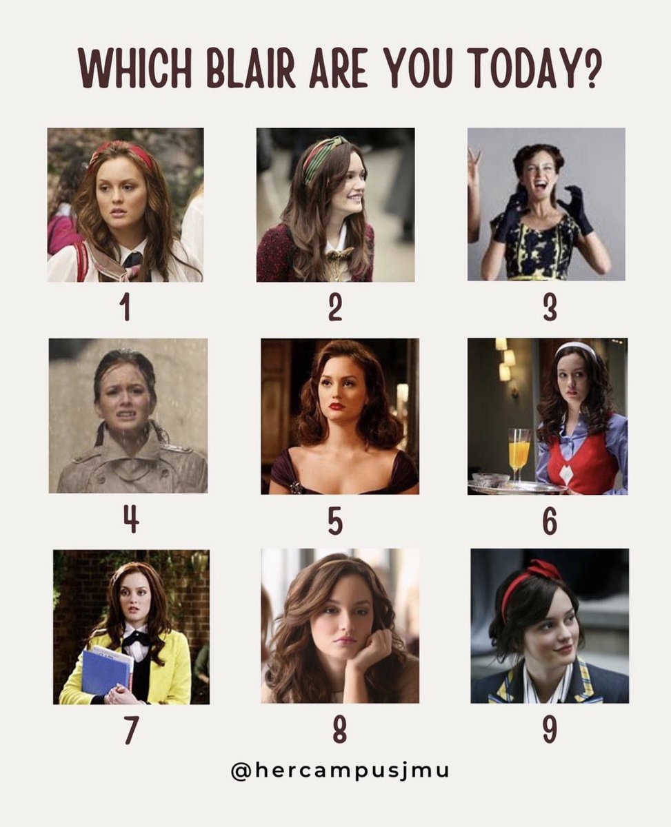 HAPPY FRIDAY✨🪩 Which Blair are you feeling today? #hercampus #jmu #gossipgirl