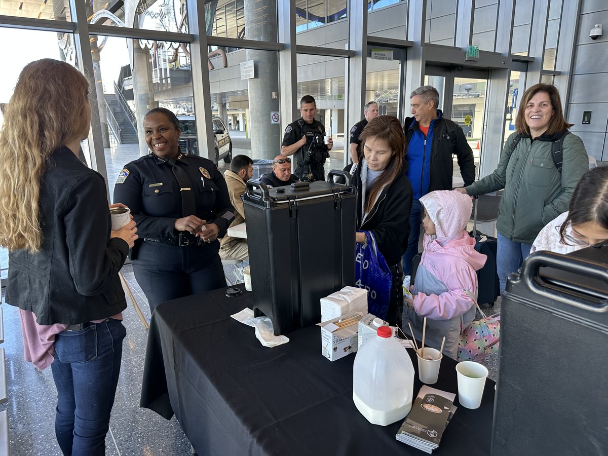 Thank you to everyone who attended our Coffee with a Cop event at the FlyAway bus terminal at Van Nuys Airport. The hot coffee, giveaways and conversations were well received. The coffee was generously donated by a local coffee shop called TKCoffee Co.