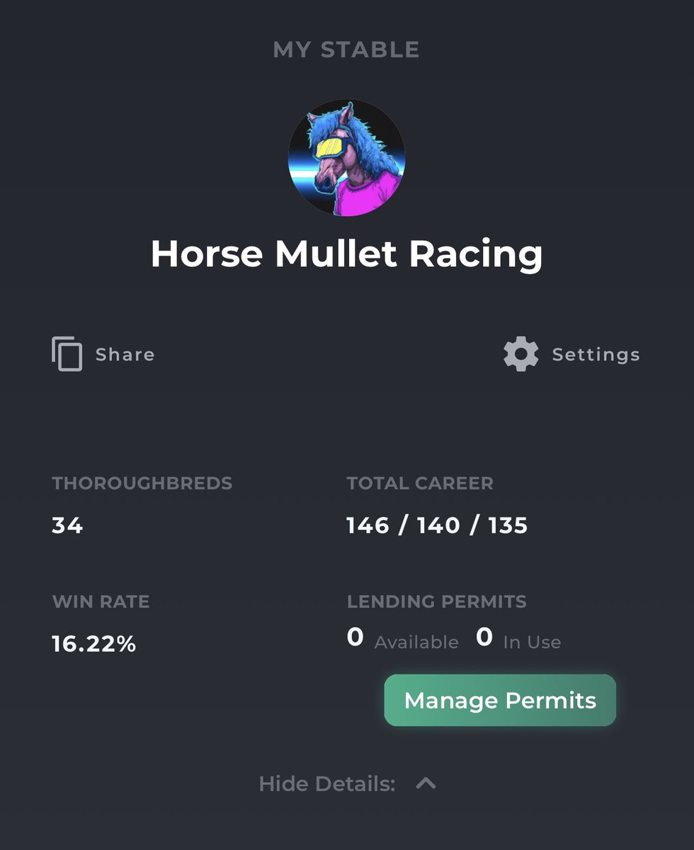 Solid first evening back <a href="/zed_run/">zed_run</a>,  finally got round to playing with @RunZsim after watching <a href="/ArbitrageRacin/">Arbitrage Racing</a> 👌

Time to see what this breeding 3.0 fuss is all about now…