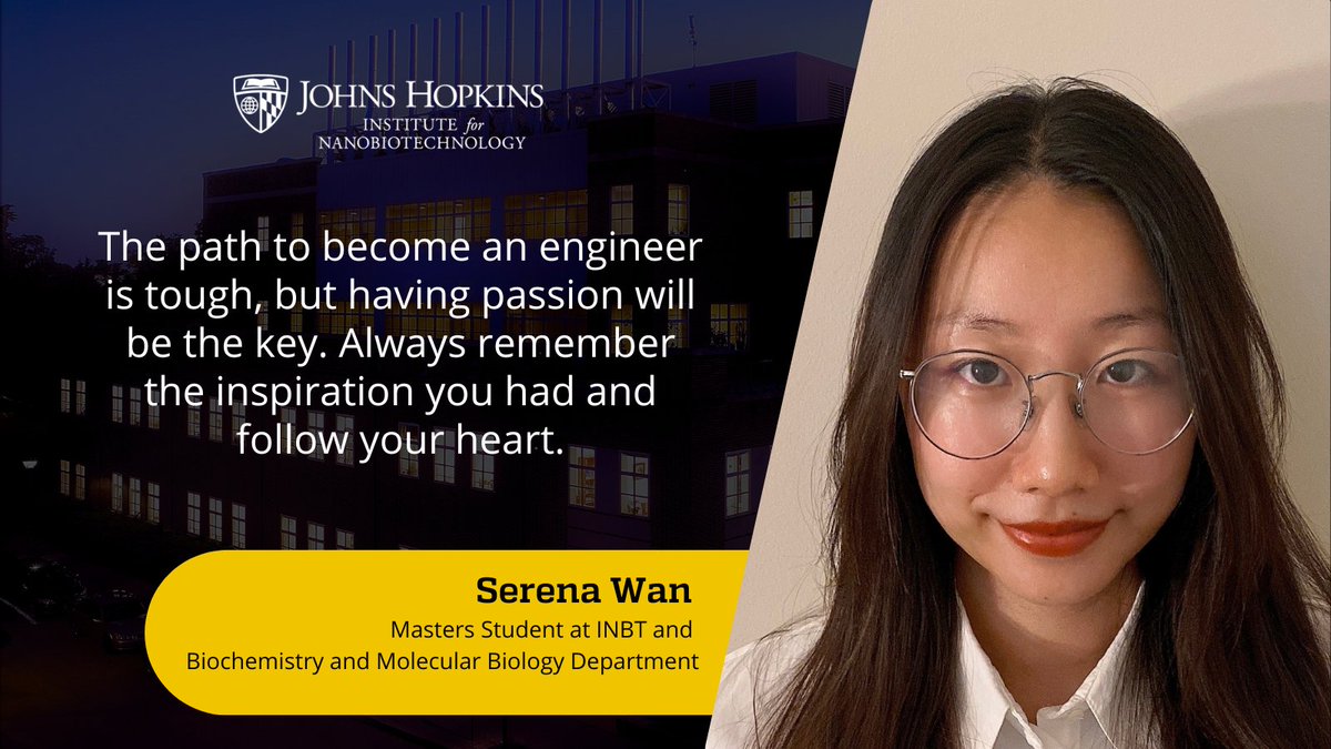 Not all engineers have to come from an engineering background. Serena Wan of @JHSPHBMB says her passion came from a want to advance technology used to treat patients. #EWeek2023 #HopkinsEngineer