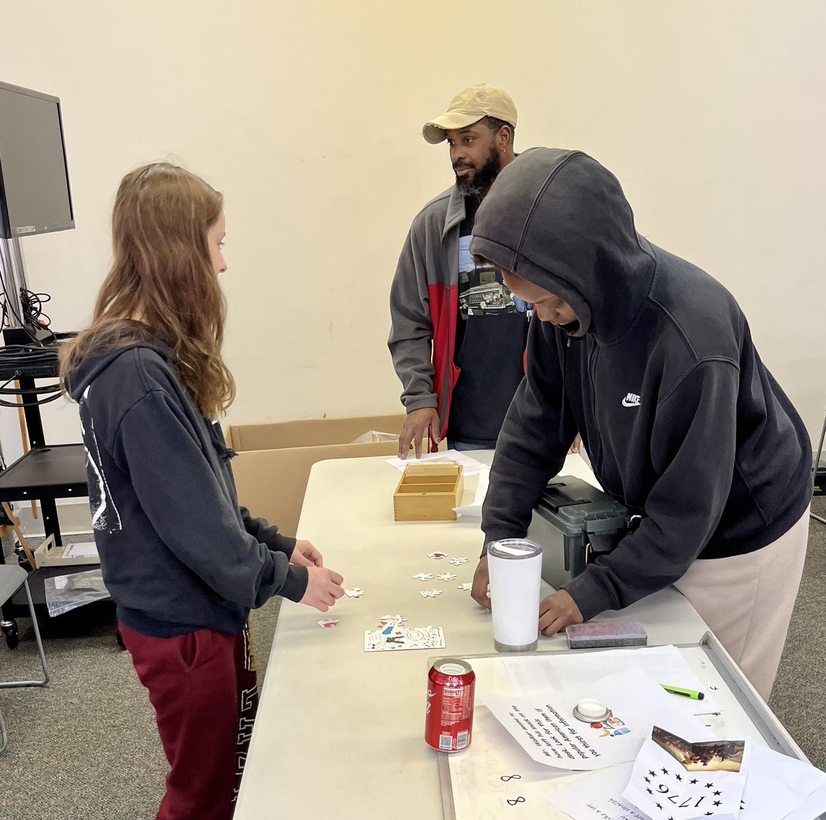NWCC_Library's tweet image. We had SO much fun with Ms. Lentz and her adult basic education class today! They received a library tour and demonstrated their problem-solving skills during our 1980’s spy-themed escape room.