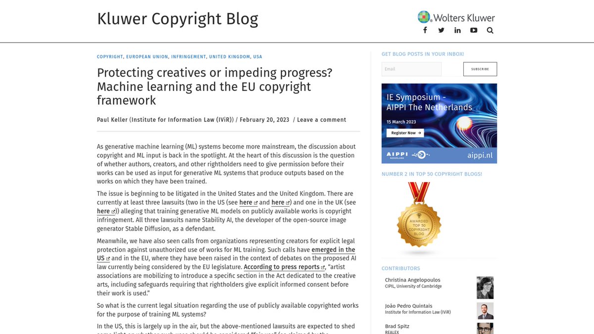 fairness_rocks's tweet photo. Protecting creatives or impeding progress? Machine learning and the EU copyright framework - https://t.co/vqdSYvbQ9p https://t.co/GlCJ64zd0F