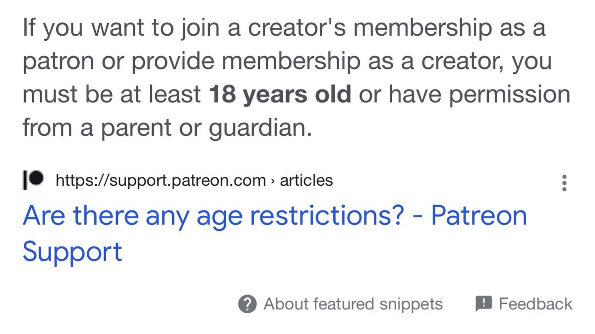 kgals54's tweet photo. @xxclusionary Maybe not HIS Patreon but you have to be 18 to pay for content. https://t.co/K7XadglfPm