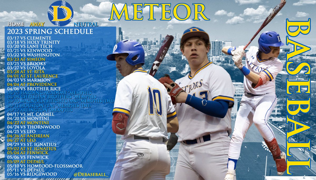 Here is the official 2023 schedule for your De La Salle Meteors baseball team