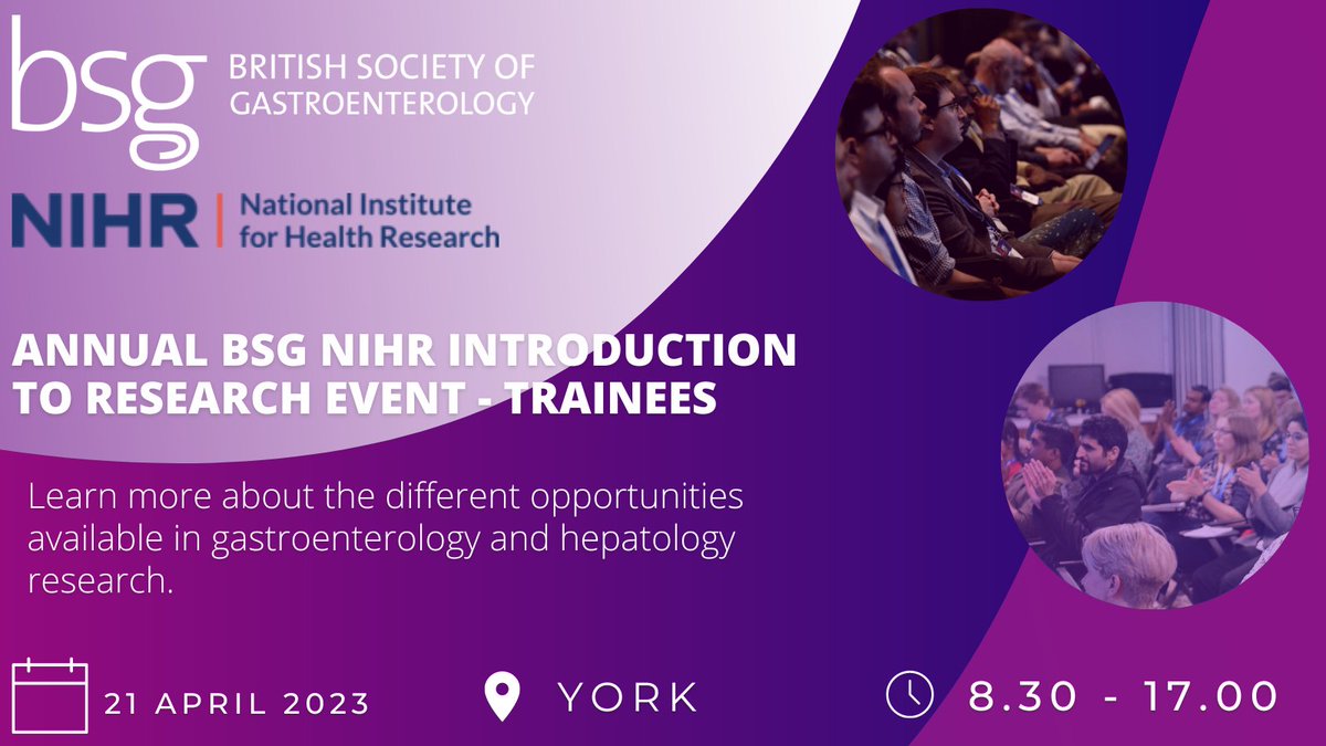 aamirs28's tweet photo. Excited to share our joint @ResearchBsg / @NIHRresearch Introduction to Research event for all #Gastro trainees 🕵🏼🧑🏾‍🔬🧑🏻‍⚕️🧑🏿‍💻! 21/4/23 in York. Programme below! Huge variety of speakers/topics + invaluable advice. 8️⃣ weeks to go! Sign up early, limited spaces! https://t.co/QgkX1su4j3 https://t.co/yGntLxXaSk