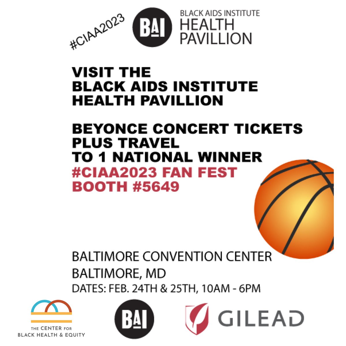 Check out @blackaids and @CenterforBH  at the #CIAA2023 #FanFest TODAY&TOMORROW; 10am-6pm!
Free Health Screenings by @UsHelpingUs #CIAA

#LoveIsTheMessage 
#OurProblemOurSolution #LetsStopHIVTogether #Health #BlackHealth #HealthScreenings #Awareness #HIVPrevention