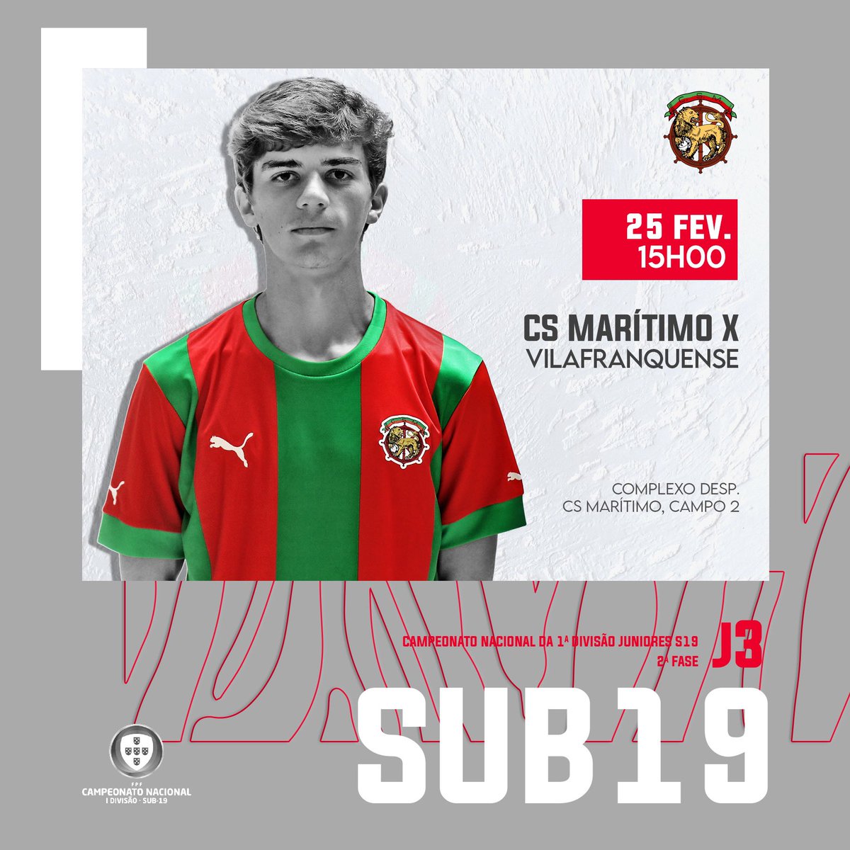 🟢🔴 Amanhã é 𝐝𝐢𝐚 de 𝐣𝐨𝐠𝐨 para os #JunioresCSM

🗣👏 Contamos com o vosso apoio em Santo António