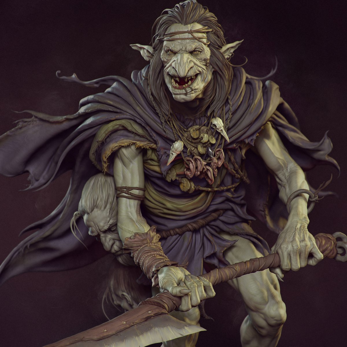Lukashevich_art's tweet photo. Some old stuff I made 2021, time to post it here :) The Witcher Hunter. Some practice after work. The goal was to do everything in Zbrush. Comp in PS. Based on concept by @EvenMAmundsen  #zbrush https://t.co/x31MDxMfYw