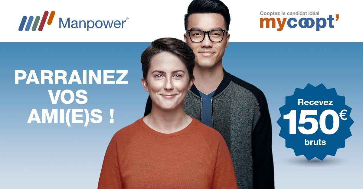 🤝 L'opération "MyCoopt" de #recrutement par cooptation se poursuit : accompagnez vos proches vers l'#emploi 

Vous qui connaissez si bien Manpower, proposez des candidats aux compétences recherchées par votre agence et recevez 150€ 👉ow.ly/u7nK104w7oc ▫️