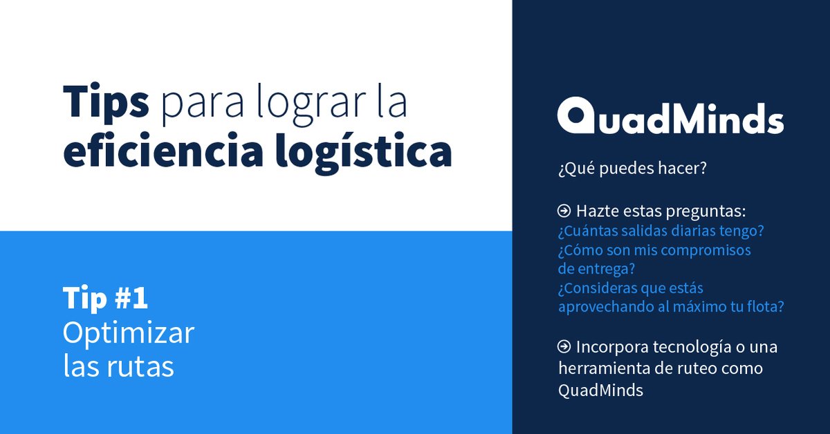 ¿Quieres profesionalizar tu servicio logístico y pasar a un siguiente nivel? Sigue nuestros 5 tips, a partir de hoy y hasta el 8 de marzo 🙌
1️⃣ Optimizar las rutas

Ingresa a nuestro sitio web para conocer cómo funciona nuestra solución 🔗bit.ly/3kSZGq2