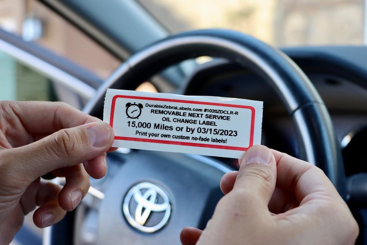 Check out our service reminder and oil change labels at durablezebralabels.com

#diy #label #custom #design #unique #business #smallbusiness #durable #print #sticker