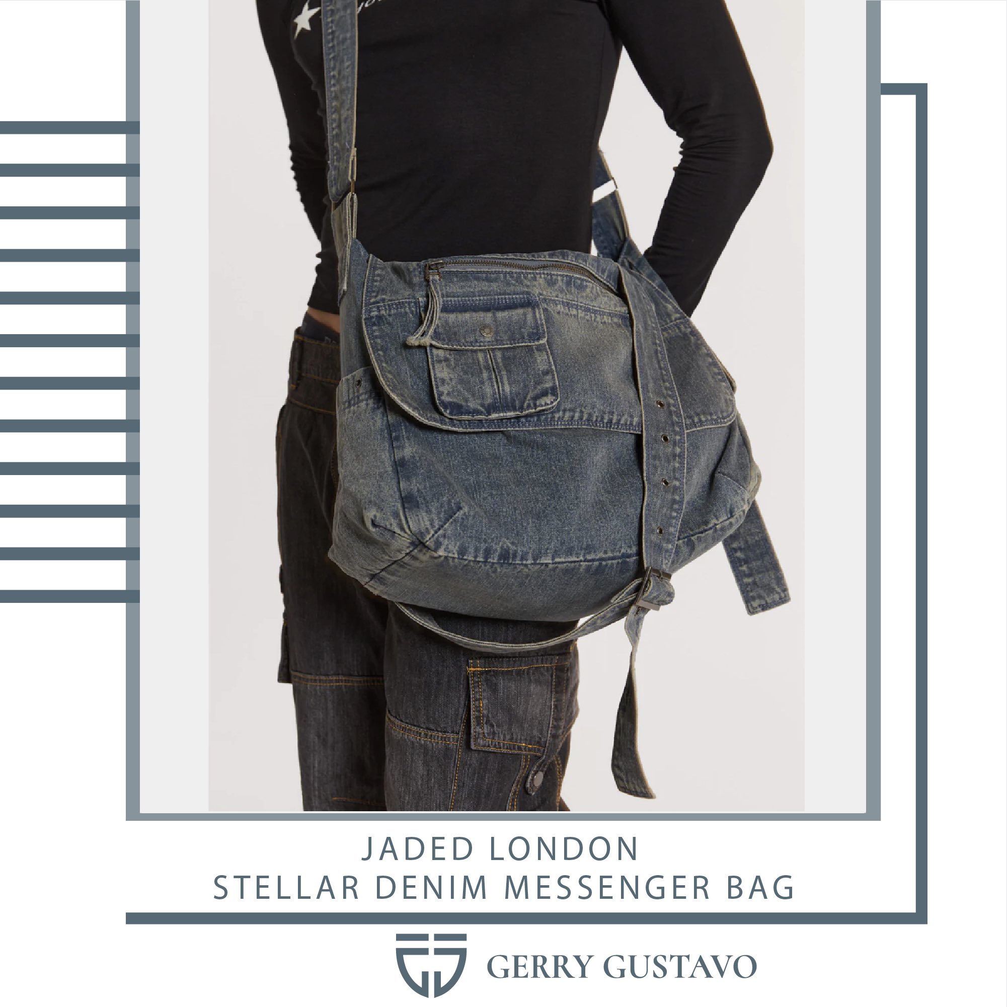 Stellar Denim Messenger Bag