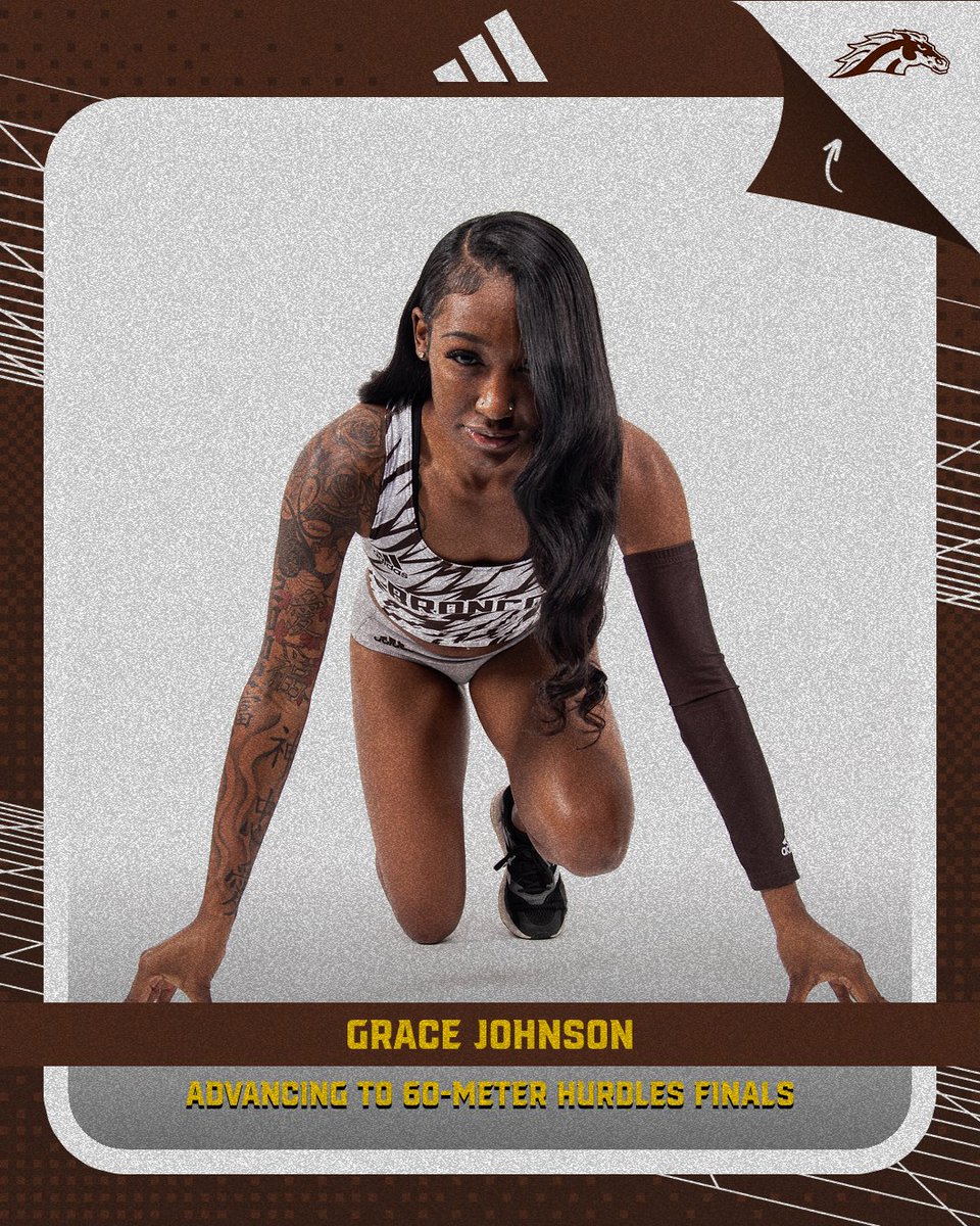 Grace wins her heat and advances to the finals tomorrow! She had the second best overall 60-meter hurdles time with an 8.53! 

#BroncosReign