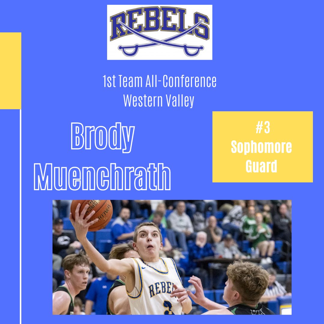 Congrats to our Western Valley All-Conference selections from the 2022-2023 season. Voting is done by all MVC coaches. <a href="/WCSDRebels/">Westwood Schools</a> 
1st Team Selections