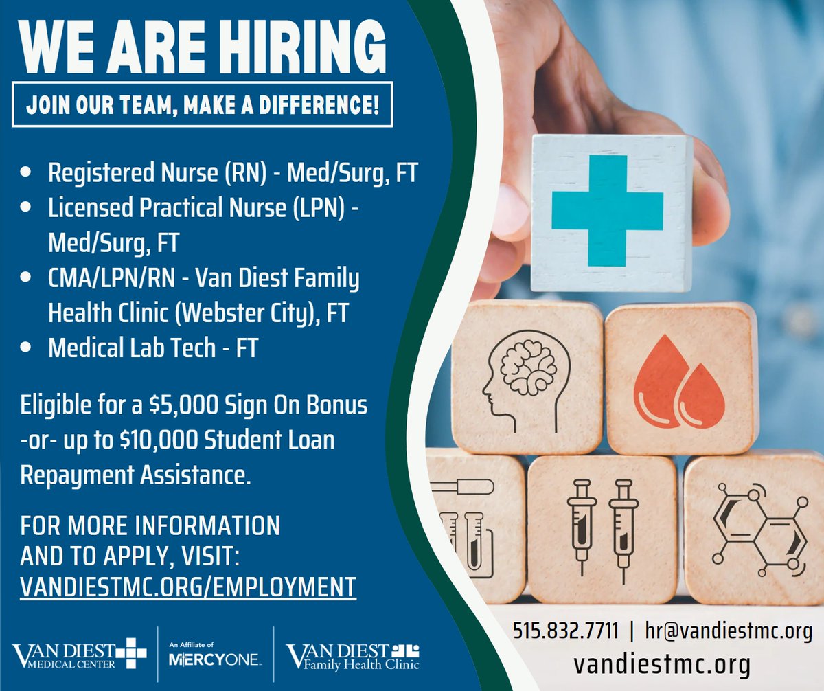 Join a great team, and one of the areas Best Places to Work!
vandiestmc.org/employment