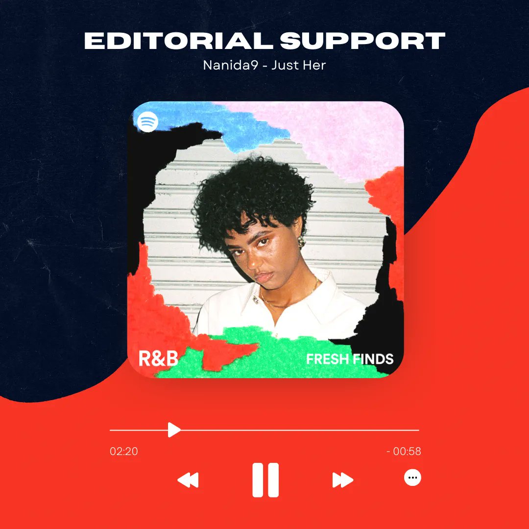 👀  Yet another editorial secured for our clients, congratulations Nanida9 on securing R&amp;B Fresh Finds for his latest track 'Just Her'.

Spotify editorials can be a great way to reach an entirely new audience and put yourself on Spotify's radar for future releases 🚀