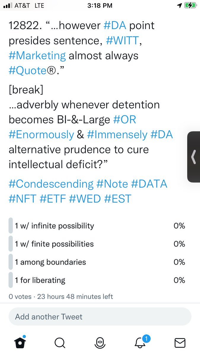 M17_Lpunzalan's tweet photo. 22423. “#QUOTE® #USC Tit. 22 §8242 et seq. ~ #quote

[🙄]
…to #WORD® ‘What good is #Philosophy’ if #DA simplest of hypothetical #assertions #R #A #statistical Front Matter title, nb. 18 SEC 85 §1761 vis-a-vis §1023 et seq., per instance.☕️?”
#SING #Note #Data #NFT #ETF #FRI #EST https://t.co/WWiHza1X2V