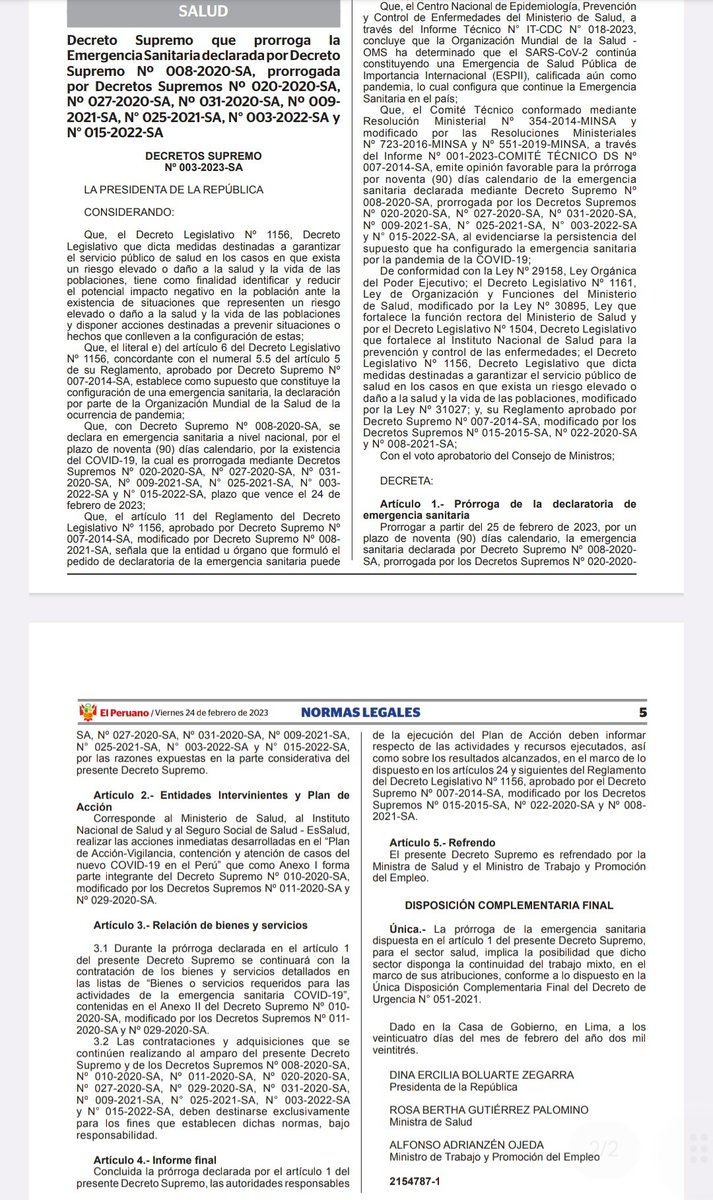 FuerzaSindicalP's tweet photo. 🔴 URGENTE | Ampliado el estado de emergencia sanitaria @EsSaludPeru debe dejar sin efecto los terminos de contrato del personal #CasCovid. Desde la @CtpPeru nos declaramos en sesión permanente para el cumplimiento del D.S. Nº 003-2023-SA @MTPE_Peru @Minsa_Peru https://t.co/oRutIennXN