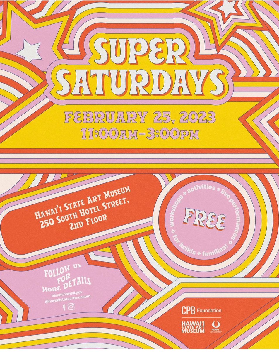 capitolmodern's tweet photo. Super Saturday will go on tomorrow ☔ rain or shine! ☀️ Our workshops and performances will all be indoors, so the only thing you'll need to worry about is getting here and having fun!
#HawaiiStateArtMuseum #HiSAM #HiSAMLife #SuperSaturdays #HonoluluEvents #ArtWorkshops https://t.co/8d1n2Jg2nI