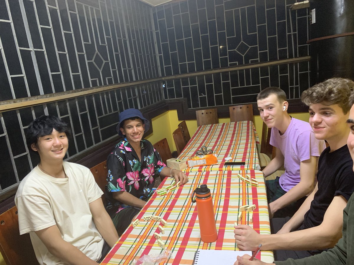Regis_Service's tweet photo. Day 5: part 3 A cake for Joshua after reflection, followed by fruit prep for tomorrow and dominoes! @MustardSeedComm @RegisHighSchool https://t.co/n8WU1Ovleg