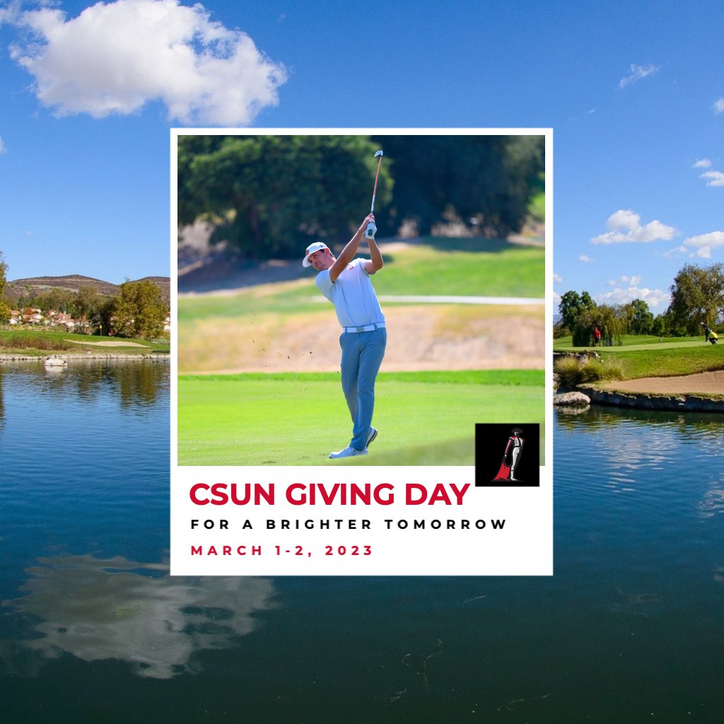 CSUN Giving day is coming up and you can directly impact our Matadors! Give between now and March 2 for a chance to immediately impact Men's Golf
 
To donate:
Click the link in our bio
Click “Donate” and Select Fund: Men's Golf

Thank you for your continued support!