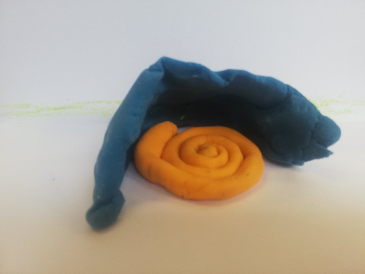 A snake in a cave, senior infant today, made with playdough