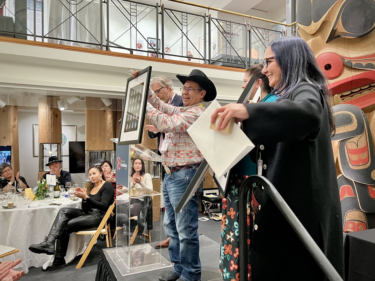 REFBC's tweet photo. This week, we gathered for @HealthyWatersBC dinner to celebrate many people who protect &amp; restore watersheds across the Indigenous territories of BC. 

At @billreidgallery, we honoured the Indigenous Leaders Advisory Circle, UNDRIP Fellow Tara Marsden &amp; more.

#HealthyWatersBC https://t.co/ofcLsQvLpo