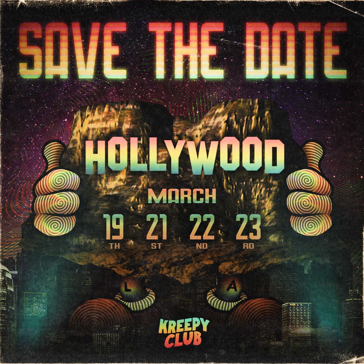 kreepyclub's tweet photo. Going to NFT LA? 👀

We'll be hosting 4 events at the Kreepy Club! 

Save the dates! More info to come next week! 🌞🌆 https://t.co/Hdc6KLa6q6