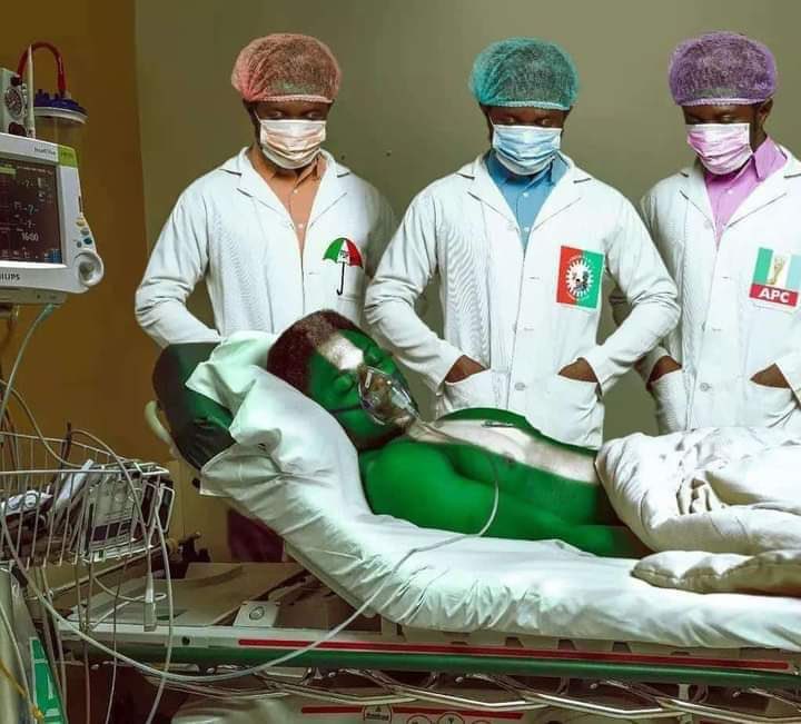 Gistloversblog1's tweet photo. Why they con put Labour Party Doctor for middle 😂😂😂 Who will successfully heal this sick Nation? https://t.co/bQb9K2Ni0N