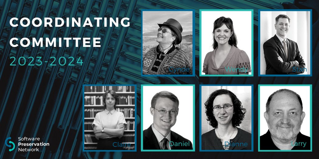 Software Preservation Network (@softpresnetwork) on Twitter photo SPN is proud to announce the 2023-2024 Coordinating Committee: <a href="/CyndeMoya/">Cynde Moya</a>, <a href="/wenybird/">Wendy</a>, @stangunn, <a href="/clairefox/">Claire Fox</a>, Daniel Johnson, <a href="/smallandmath/">Dianne Dietrich</a>, and <a href="/masinter/">Larry Masinter</a>.
We're honored to have this group leading the SPN community from this year to the next! SPN is proud to announce the 2023-2024 Coordinating Committee: <a href="/CyndeMoya/">Cynde Moya</a>, <a href="/wenybird/">Wendy</a>, @stangunn, <a href="/clairefox/">Claire Fox</a>, Daniel Johnson, <a href="/smallandmath/">Dianne Dietrich</a>, and <a href="/masinter/">Larry Masinter</a>.
We're honored to have this group leading the SPN community from this year to the next!