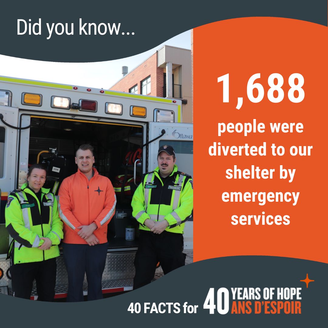 Our Transitional Emergency Services Program operates like a mini-hospital providing medical services to people experiencing homelessness. In fact, if you see an ambulance or police car at our shelter they're likely dropping someone off for care. 1,688 people last year! #Sheps40