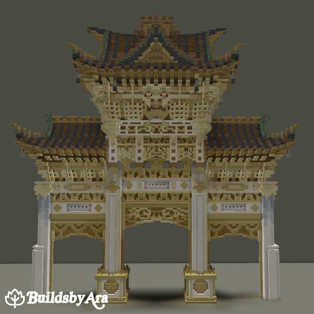 BuildsbyAra's tweet image. Chinese Gate #Minecraft #minecraftbuild #Minecraftbuilds #minecraft建築コミュ