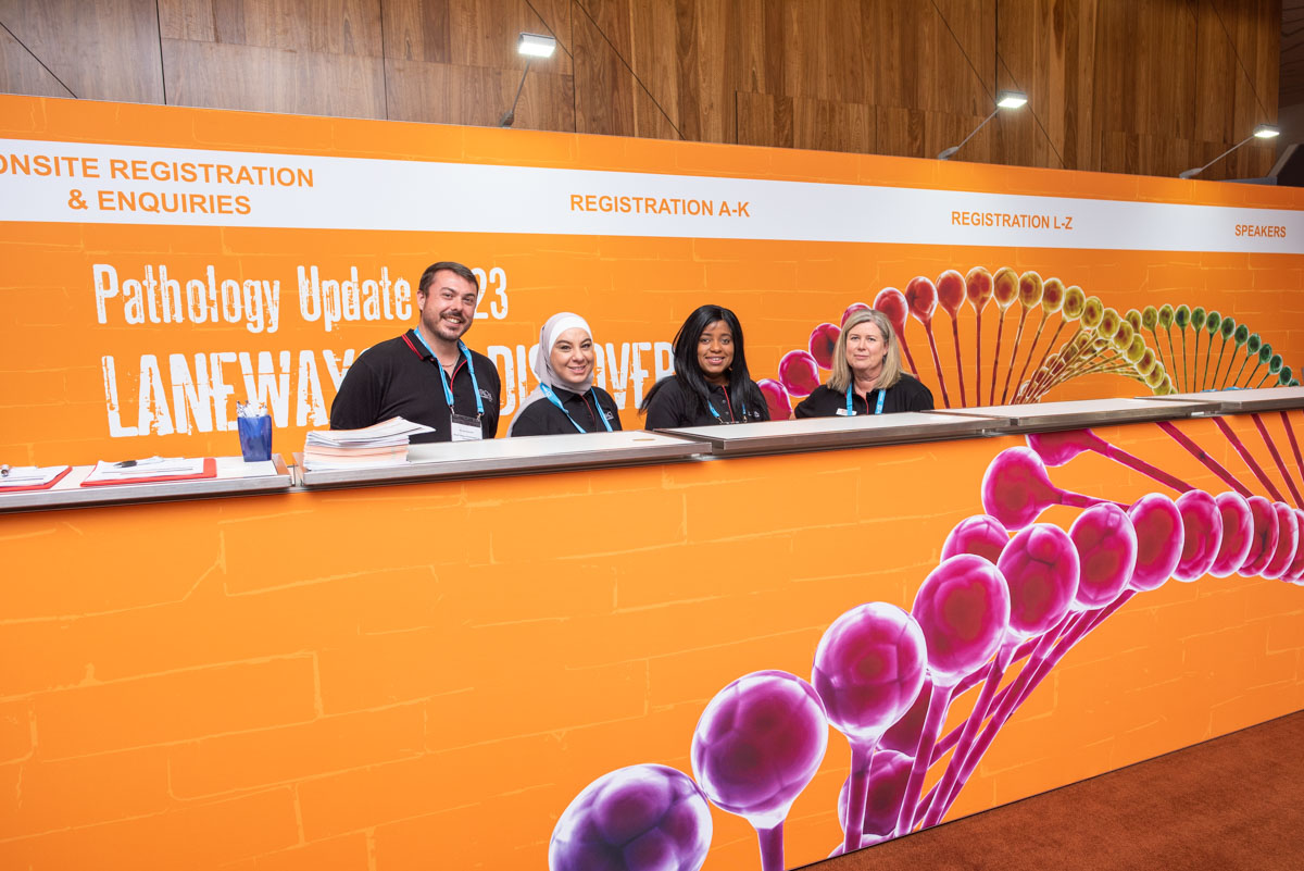 PathologyRCPA's tweet image. Welcome to day 2 of #PathUpdate2023! Kick off the day by supporting your trainees presenting their BEA &amp;amp; RCPAQAP ePoster presentations this morning.