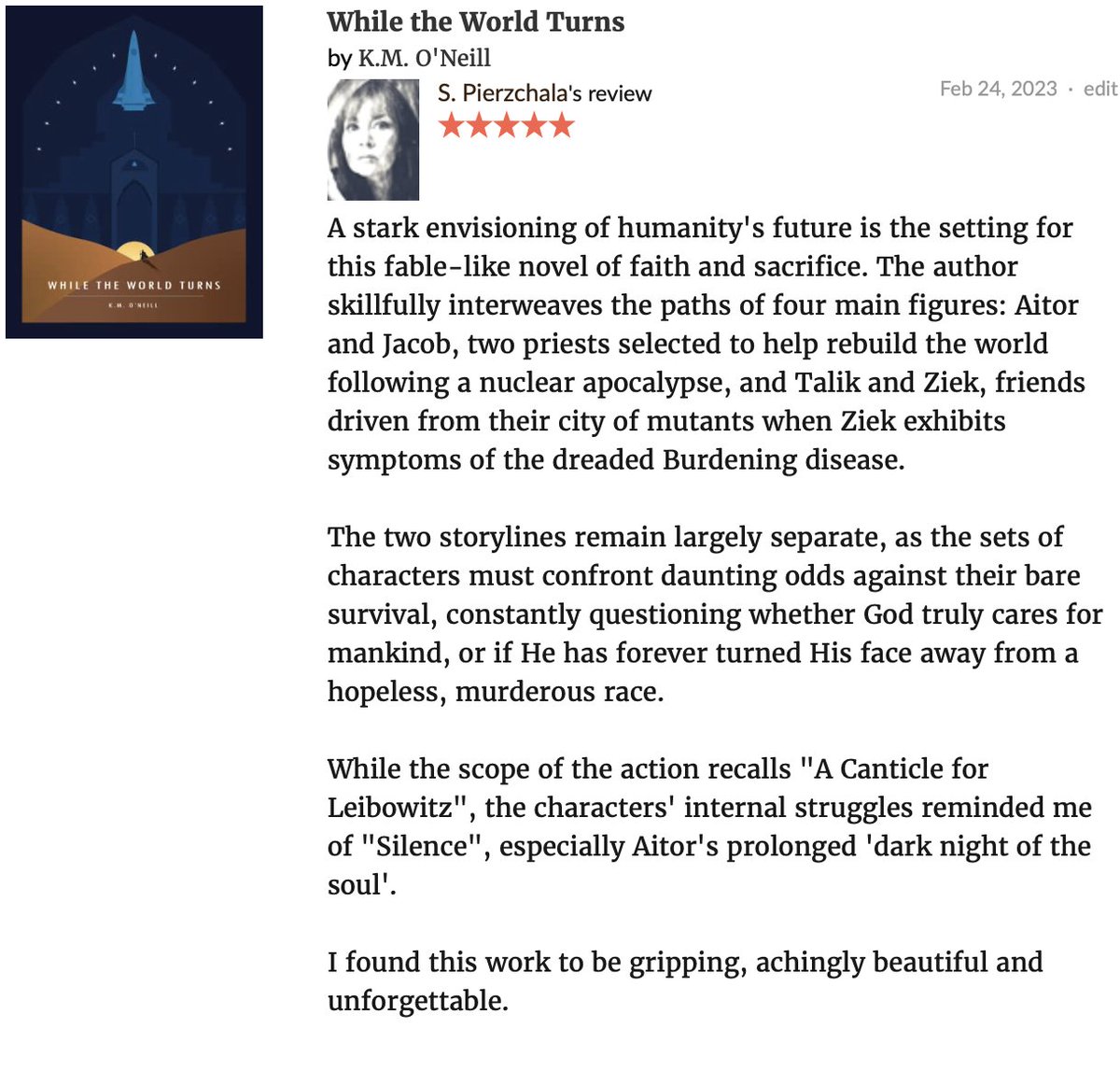 I just finished this book (small press, not indie), and was blown away by how well-written it is! Highly recommended: 
#catholicfiction #catholicnovel