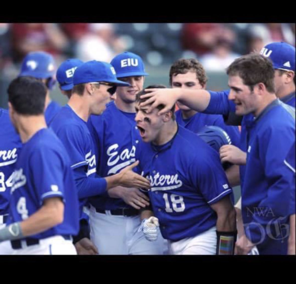 jscholl8's tweet photo. Hey @EIU_Baseball go get you 1 of these against @RazorbackBSB!! 
2016 ➡️ 2023 @pitchn09 https://t.co/rEplrzF3Kw
