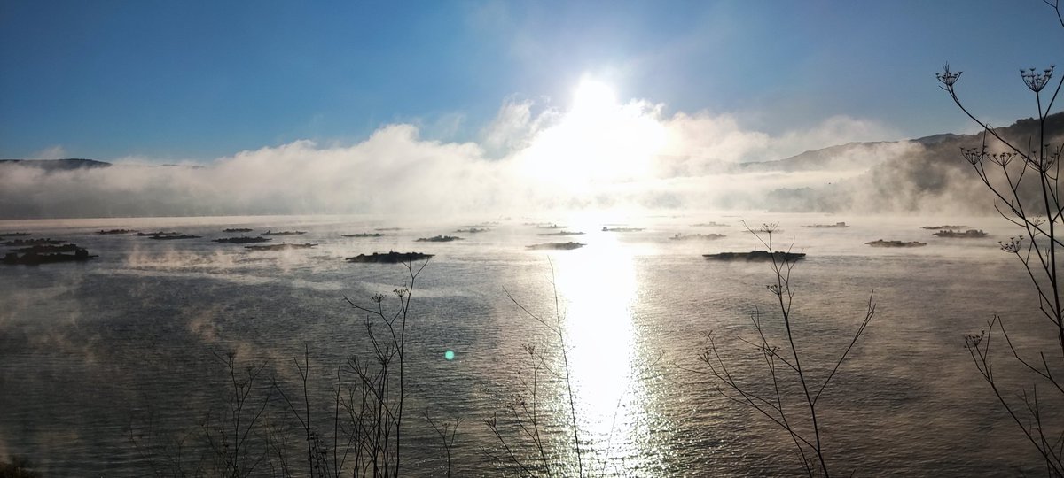 hgboiero's tweet image. Amanece y "arde" la ría en San Andrián de Cobres #Santradán #Rande