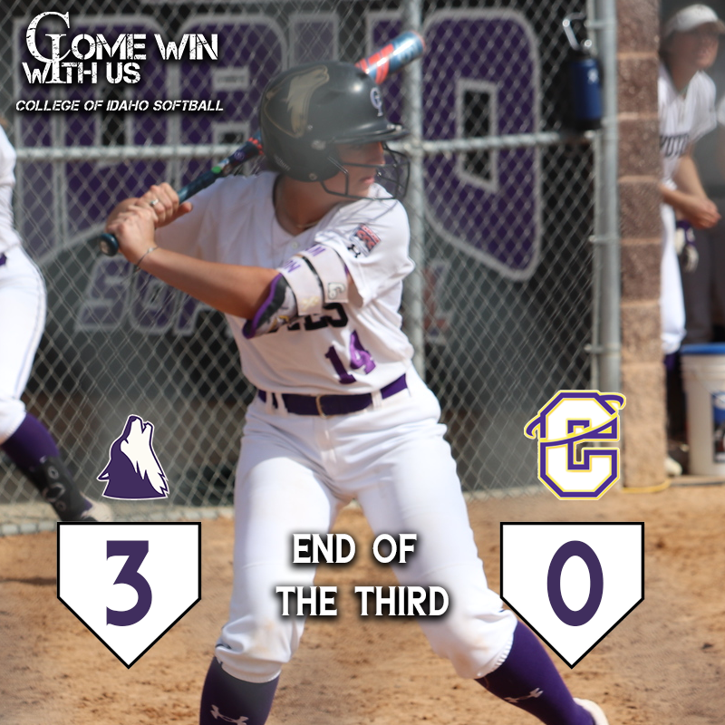 SOFTBALL | No. 13 <a href="/YoteSoftball/">Coyote Softball</a> leads Carroll, 3-0 in the top of the 4th. Yotes take advantage of a pair of RBI hits late in the AB for the early lead in the twinbill. A RBI single by Tanner Higgins and a RBI double by Kaylee MacDannald spark the C of I attack. #ComeWInWithUs