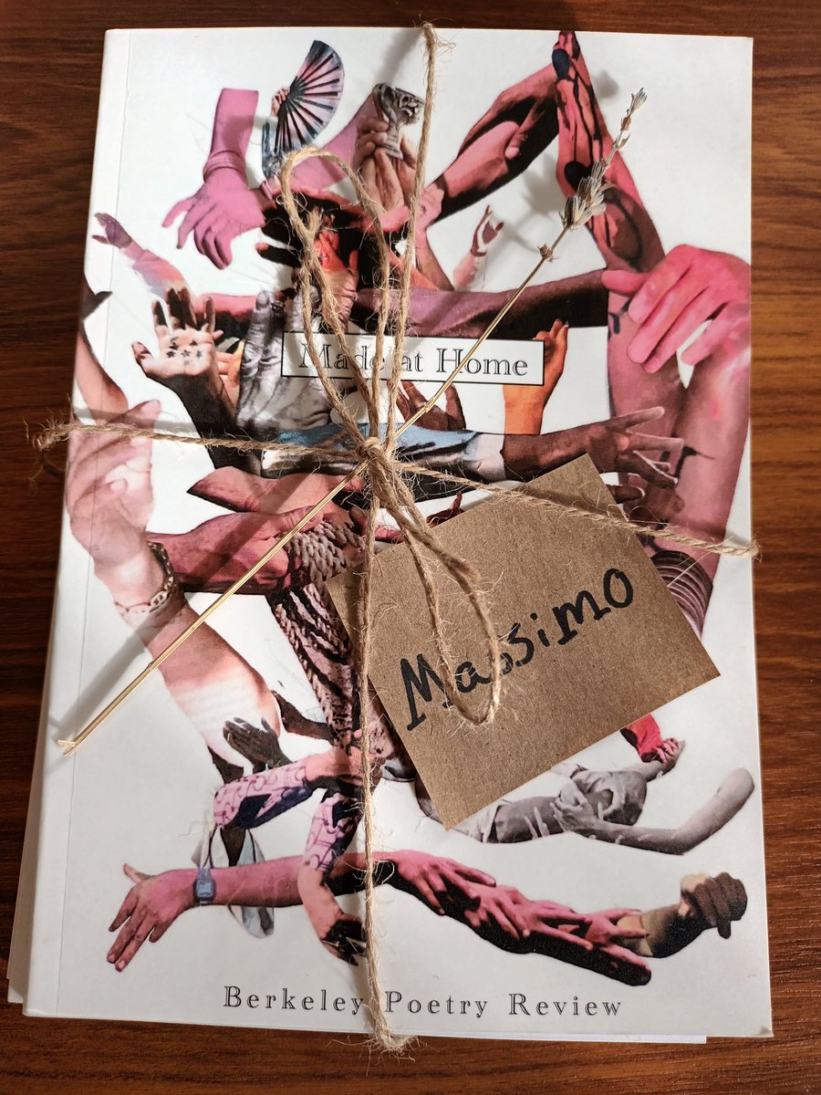 MassimoFantuzzi's tweet photo. My contributor's copies of the latest Berkeley Poetry Review have arrived and, tied together like this, did melt my heart! @berkeleypoetryr https://t.co/ty49nXId57