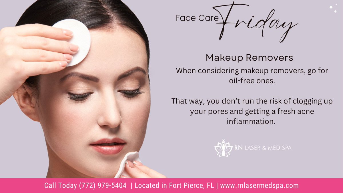 spa_rn's tweet image. When considering makeup removers, go for oil-free ones.

#laserhairremoval #rnlasermedspa #medspa #organic #dermaplaning #skincare #beauty #clearskin #exfoliate #acne #skingoals #beautybloggers #hydrafacial #facial