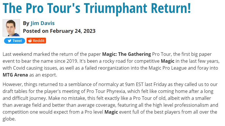JimDavisMTG's tweet photo. โ Friday @CoolStuffInc Article โ
#PTONE is in the books! Check out my in-depth recap as well as the results of last week's Pro Tour predictions.
๐ https://t.co/BRXK7ZjoPt ๐
@CoalesceAD @BCWSupplies @UntappedGG @elgato
#MTG #MTGPhyrexia #MagicConPhilly #MTGONE #MTGPhilly https://t.co/ZLVKZGZOWe