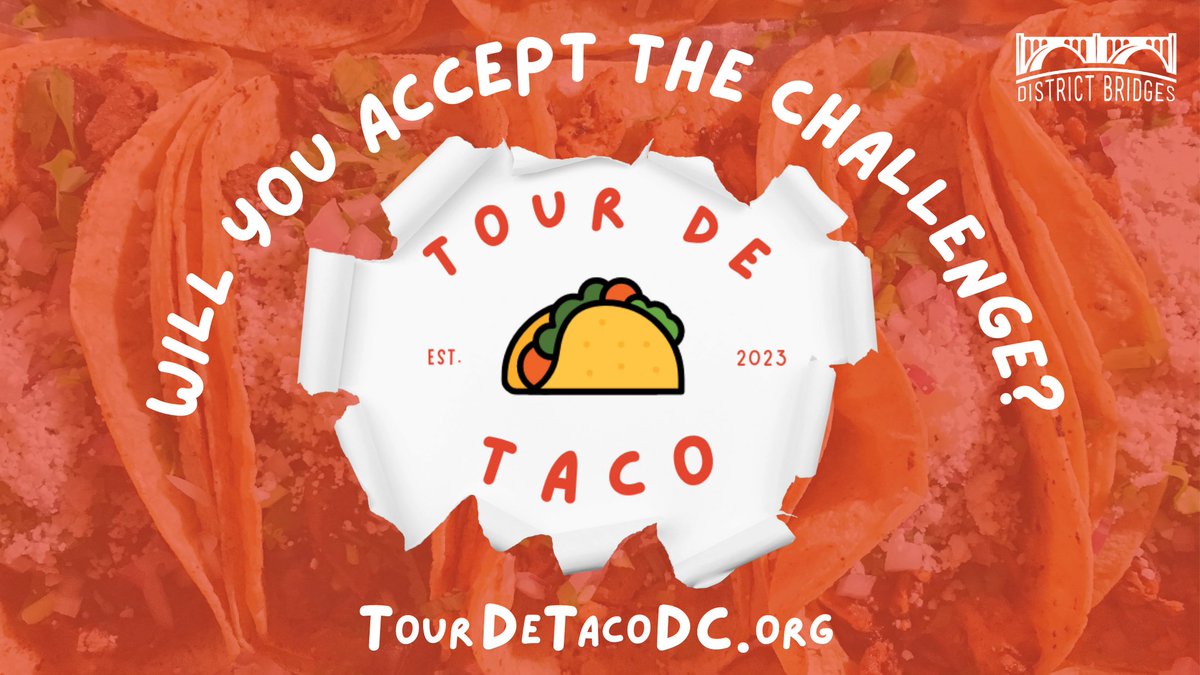 ✅ Eat tacos ✅ Support local businesses ✅ Win prizes. Join us for our Tour de Taco from March 7-21 and become a taconnoisseur when you chow down throughout DC. Get all the details at TourdeTacoDC.org!