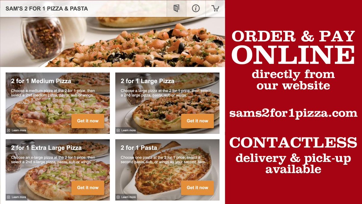 Sam's 2 for 1 Pizza & Pasta tweet media