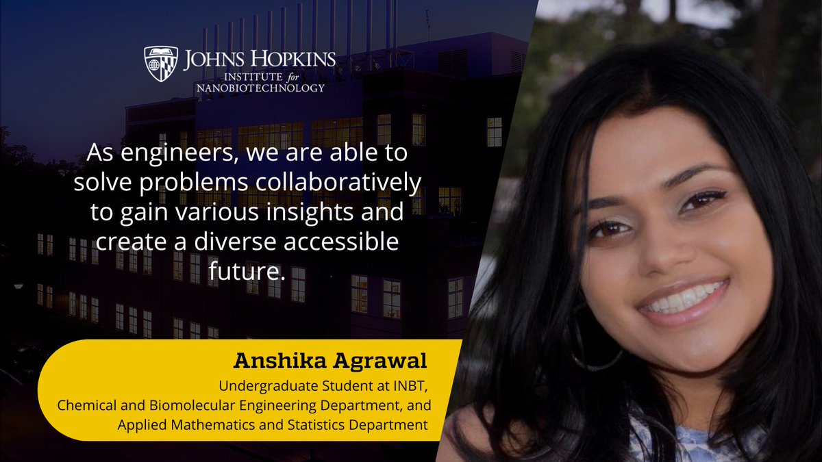 While @aanshikaagrawal knows that engineering may be daunting at first, it can provide solutions to technological and medical needs in society to create a more diverse and accessible future. #EWeek2023 #HopkinsEngineer