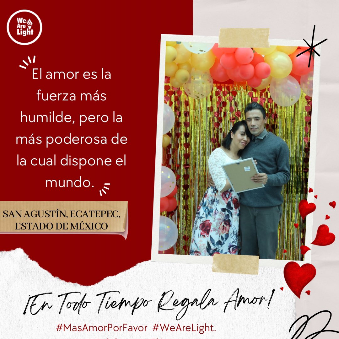 WeAreLight_LLDM's tweet photo. ¡Celebran al amor!

En el marco del día del amor y la amistad, decenas de matrimonios de San Agustín, en Ecatepec, Estado de México, recibieron un reconocimiento por 15 y hasta 51 años juntos. 

#ElAmorNosUne 
#SiempreUnidos https://t.co/UbBqHRT4pI
