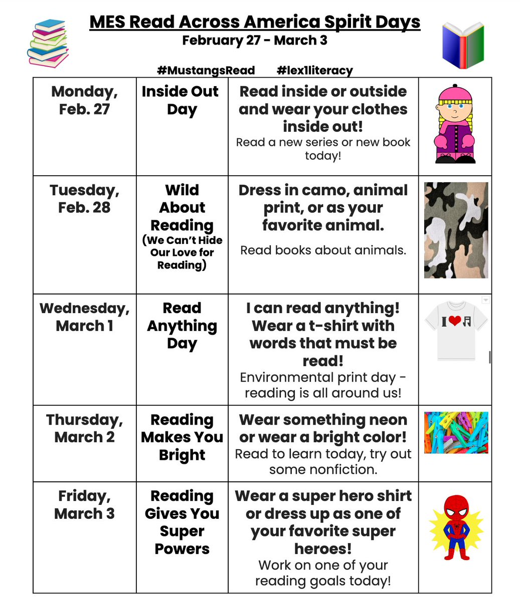 Our @Midway_Mustangs are ready for Read Across America week! We look forward to lots of excitement around reading! #MustangsRead #Lex1Literacy