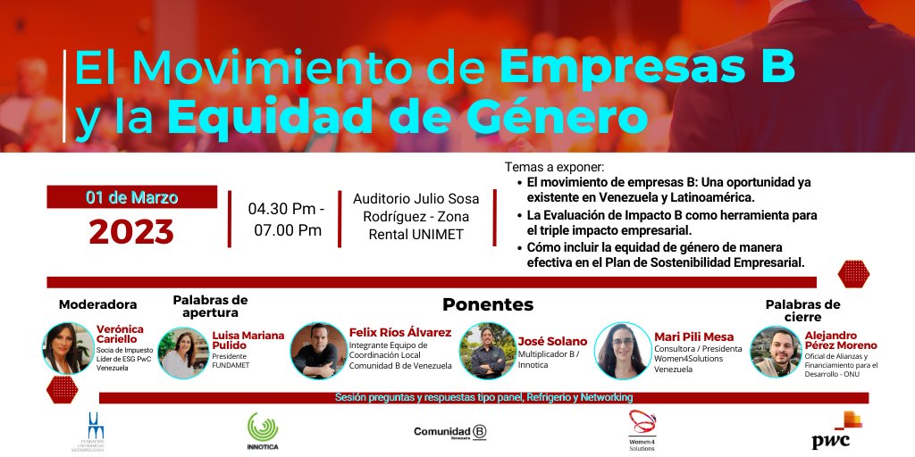 CampusInnotica's tweet photo. #Evento #Gratis Que tiene el objetivo de divulgar las oportunidades y aportes del Movimiento de Empresas B a la sostenibilidad empresarial y al enfoque de equidad de género en el ámbito corporativo.
#Presencial #Empresas #Equidad 
Registra tu asistencia https://t.co/2YgDxHnSbA https://t.co/o1ixrlJs2D