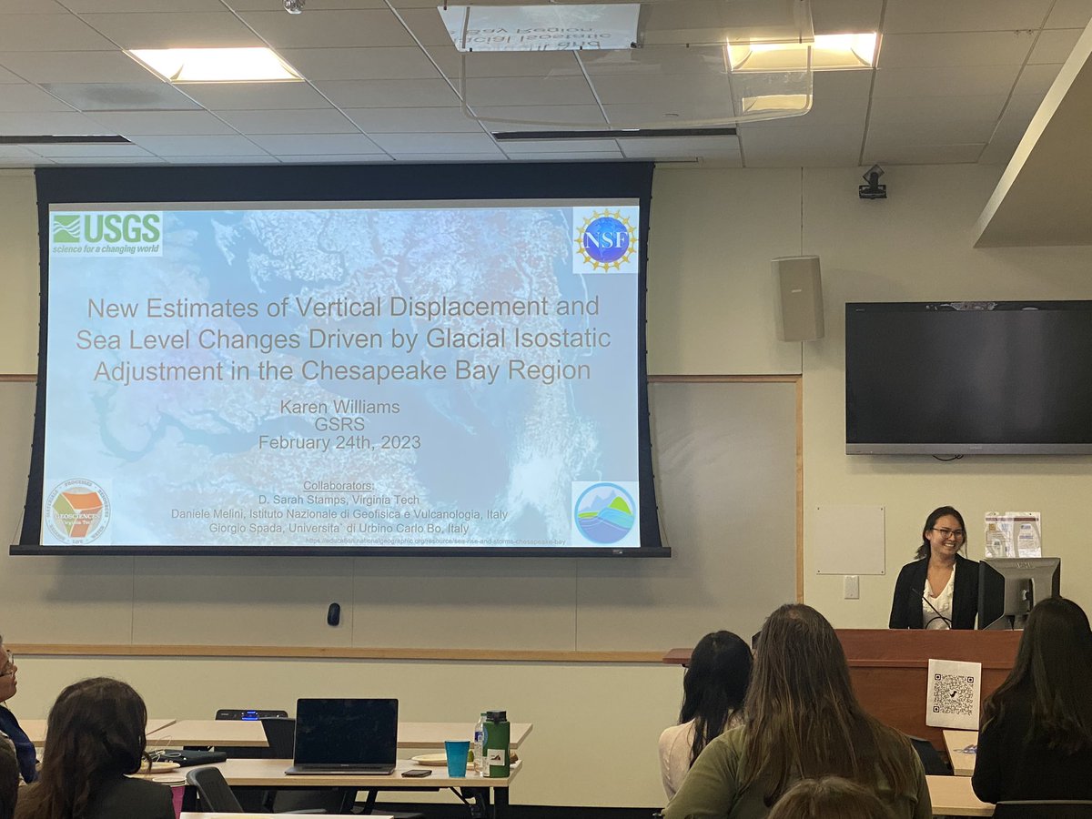 dsarahstamps's tweet image. Another great talk at #GSRS2023 by @karenwill9550 on vertical displacements from GIA in the Chesapeake Bay! @vtgeosciences